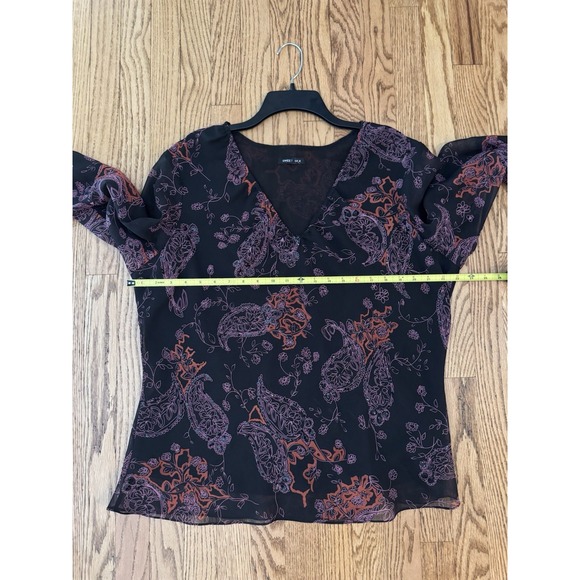 Sweet Silk Black And Purple Flutter Sleeve Top Dark Fairy Whimsigoth L - Picture 14 of 16